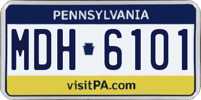 PA license plate MDH6101