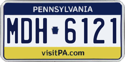 PA license plate MDH6121