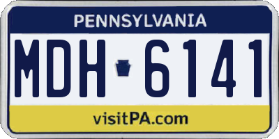 PA license plate MDH6141