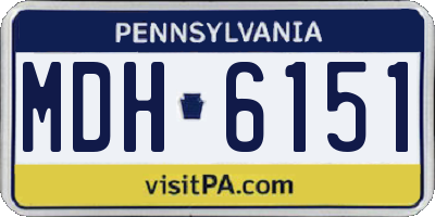 PA license plate MDH6151