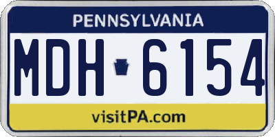 PA license plate MDH6154