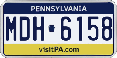 PA license plate MDH6158
