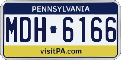 PA license plate MDH6166