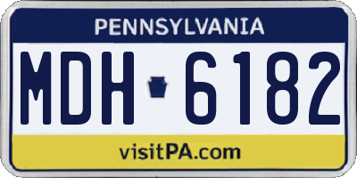 PA license plate MDH6182