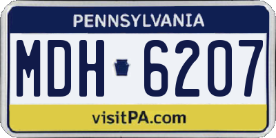 PA license plate MDH6207