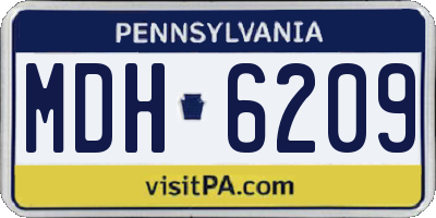 PA license plate MDH6209