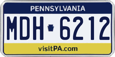 PA license plate MDH6212