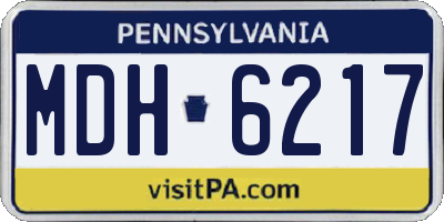 PA license plate MDH6217