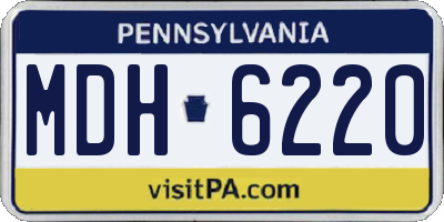 PA license plate MDH6220