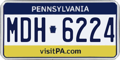 PA license plate MDH6224
