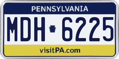 PA license plate MDH6225
