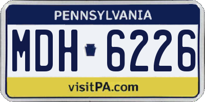 PA license plate MDH6226