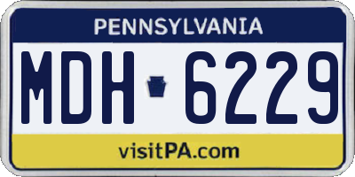 PA license plate MDH6229