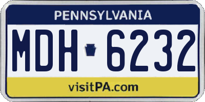 PA license plate MDH6232
