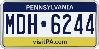 PA license plate MDH6244