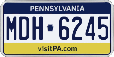 PA license plate MDH6245