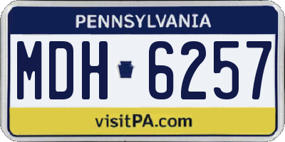 PA license plate MDH6257