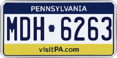 PA license plate MDH6263