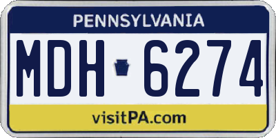 PA license plate MDH6274