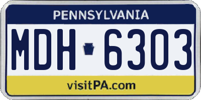 PA license plate MDH6303