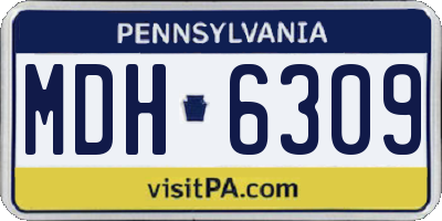 PA license plate MDH6309