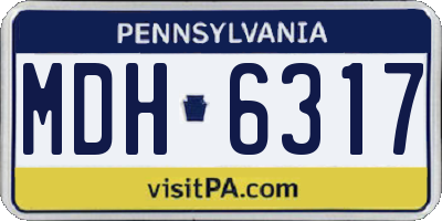 PA license plate MDH6317