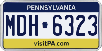 PA license plate MDH6323