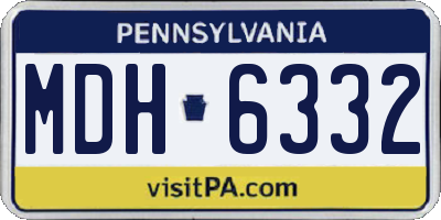 PA license plate MDH6332