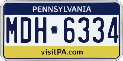 PA license plate MDH6334