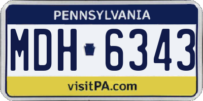 PA license plate MDH6343