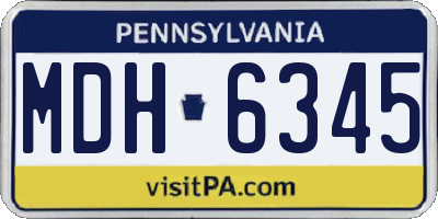 PA license plate MDH6345