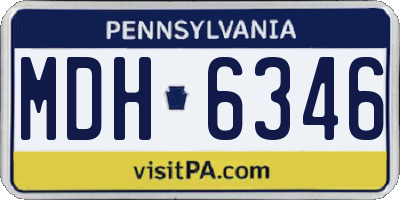 PA license plate MDH6346