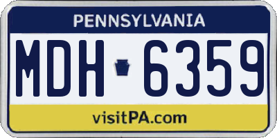 PA license plate MDH6359