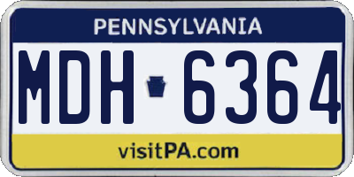 PA license plate MDH6364