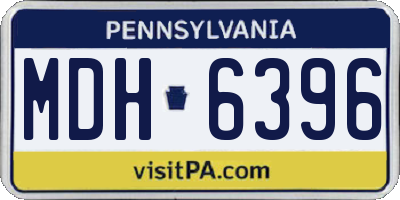 PA license plate MDH6396