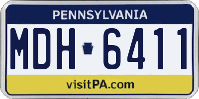 PA license plate MDH6411