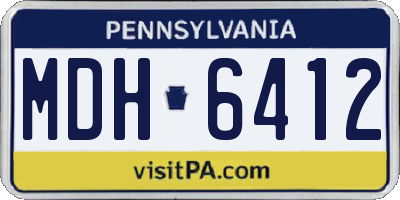 PA license plate MDH6412