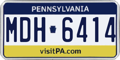 PA license plate MDH6414