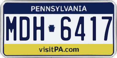 PA license plate MDH6417