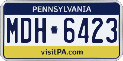 PA license plate MDH6423