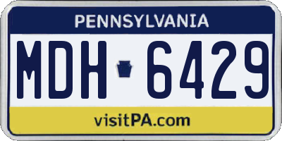 PA license plate MDH6429