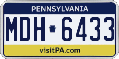 PA license plate MDH6433