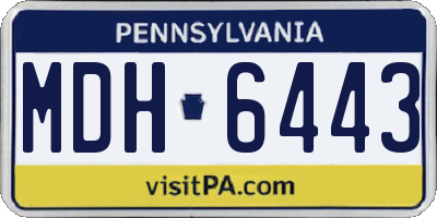 PA license plate MDH6443