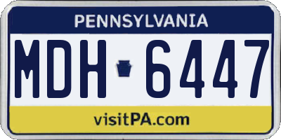 PA license plate MDH6447