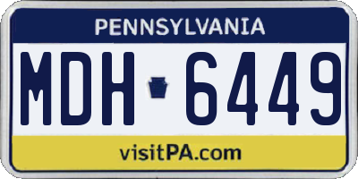 PA license plate MDH6449