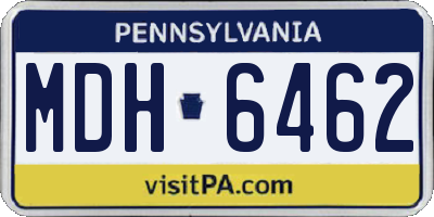 PA license plate MDH6462