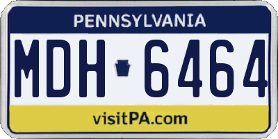 PA license plate MDH6464