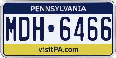 PA license plate MDH6466