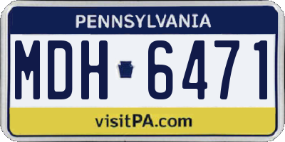 PA license plate MDH6471
