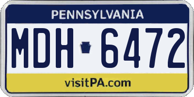 PA license plate MDH6472